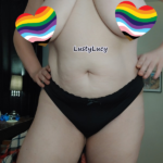 LustyLucy in her gently used panties, showing her support for Pride month with her huge boobies!